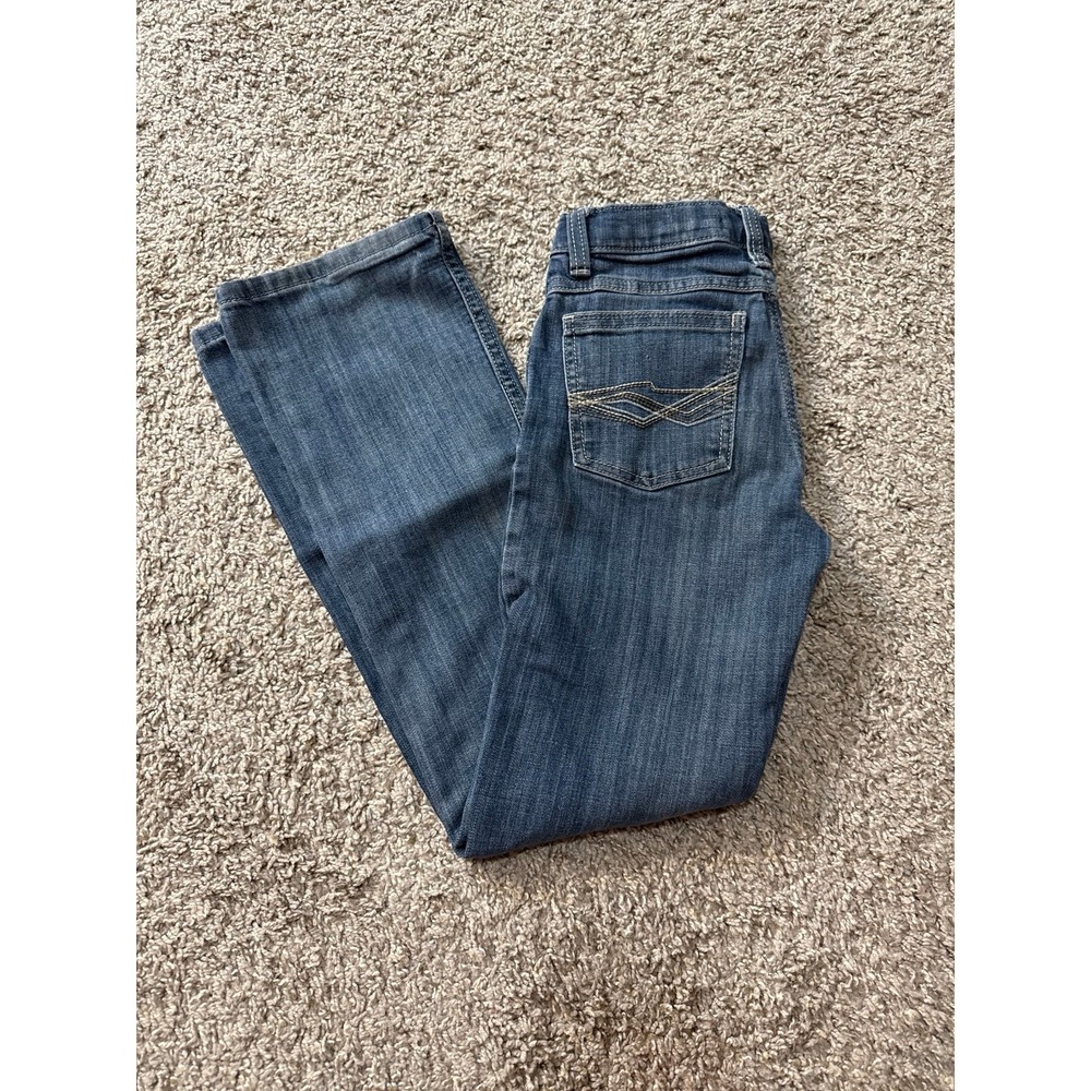 Wrangler 20X Boys Medium Wash Straight Leg Jeans Size 8 Adjustable Waist